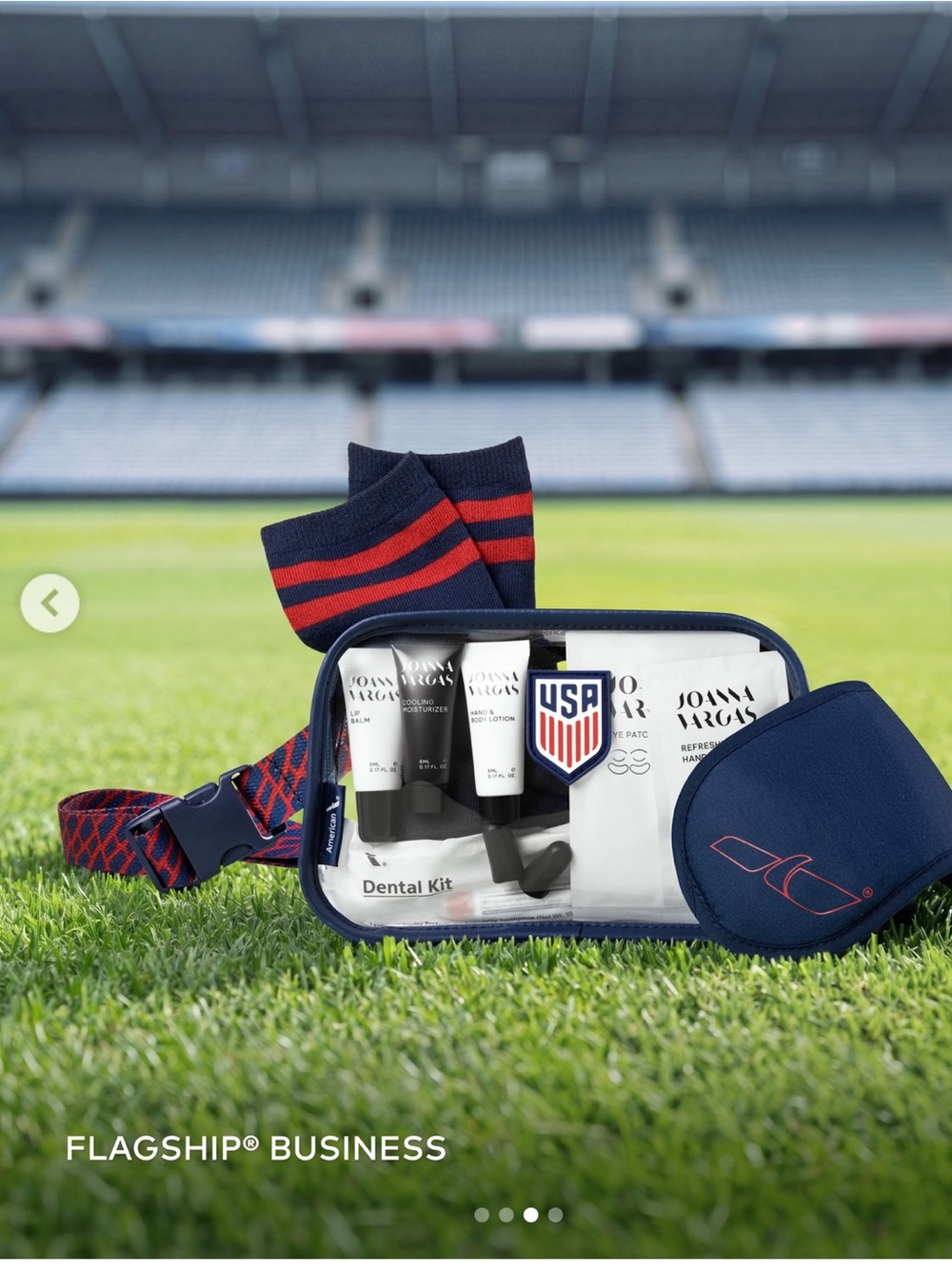 Set of 2 NWT American Airlines x FIFA World Cup US Soccer Amenity Kit Clear Bag
